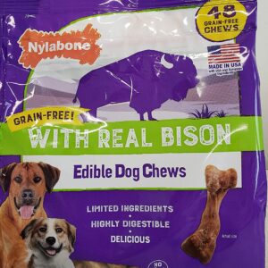 Nylabone Dog Chew Grain Free Edible Bone With Real Bison | MoonDogReviews.com